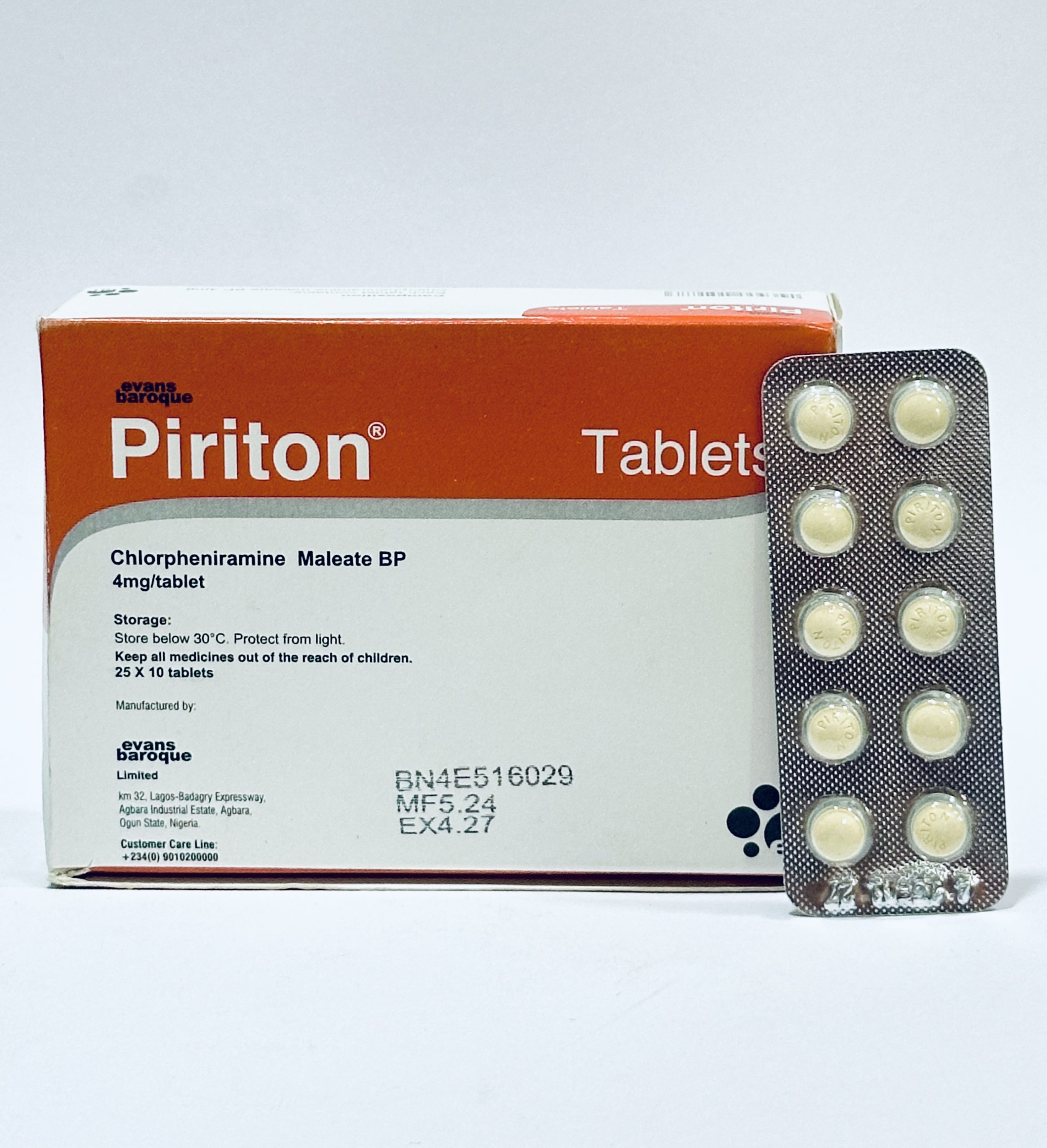 EVANS PIRITON TABS 4MG