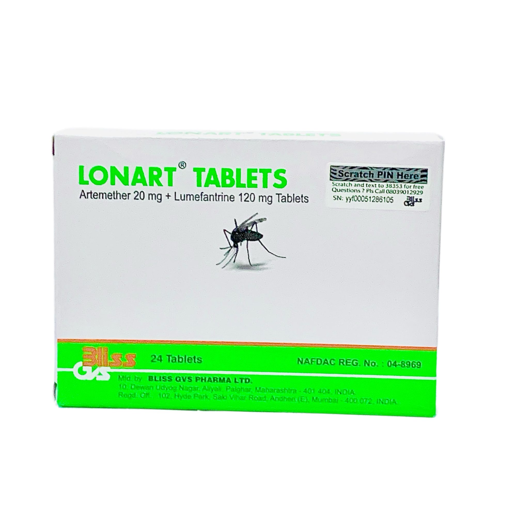 lonart 20/120  x 24 tablet